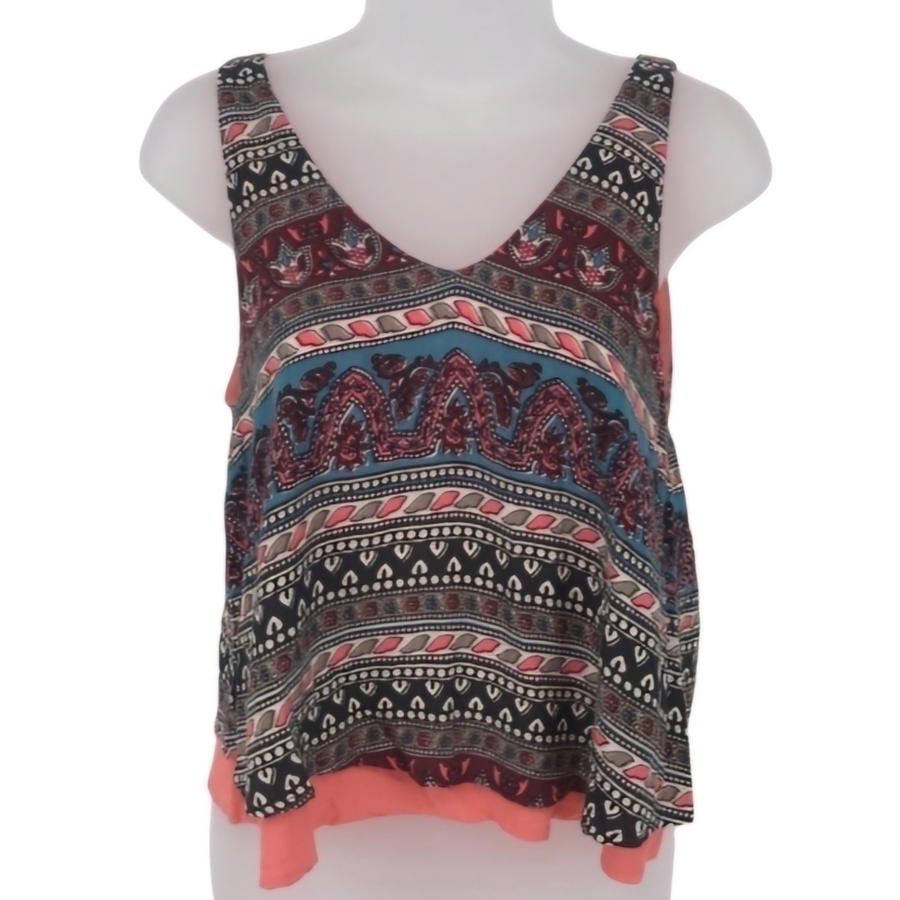 Hollister Pattern Double Layer Cropped Tank Top